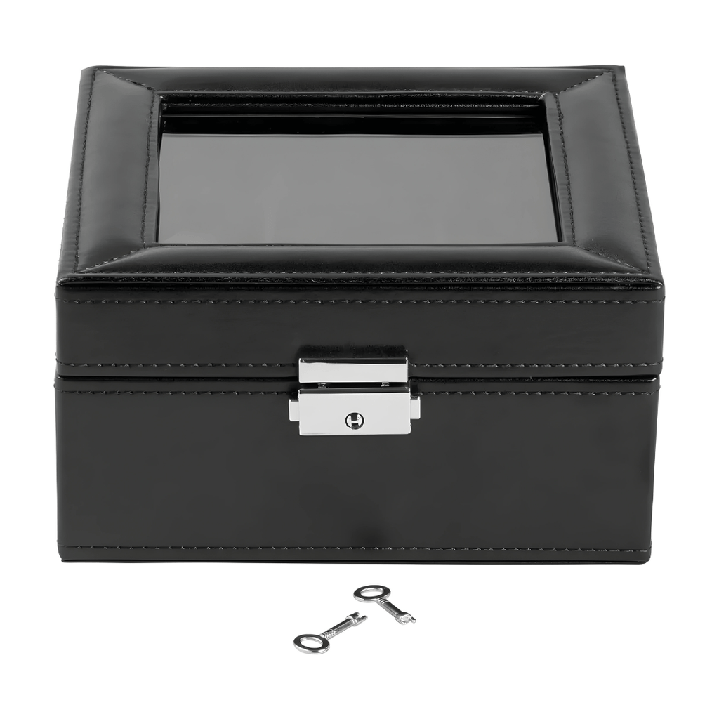 AURIOL Premium Watch Box & Travel Case – Leather Look with Velvet Interior
