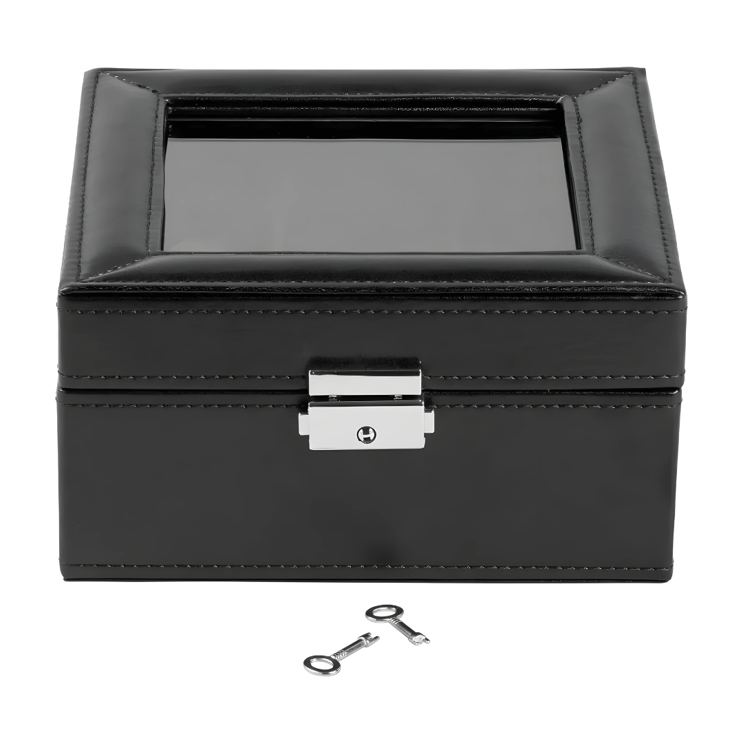 AURIOL Premium Watch Box & Travel Case – Leather Look with Velvet Interior